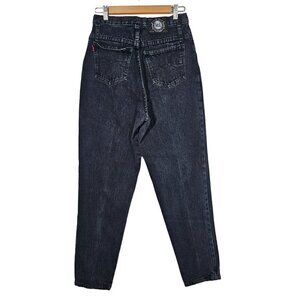 Vintage L.E.I. Mom Jeans Riding Wear High-Waisted Black Denim USA Made Womens 27
